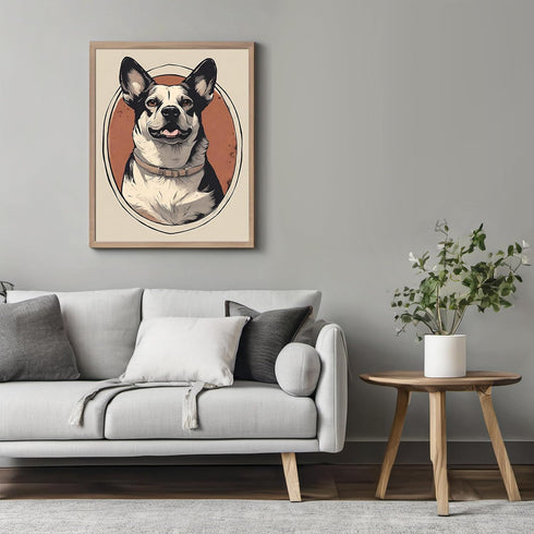 Posterizer 1 pcs- Beautiful black and white dog smiling-Art for Animal Lovers-Abstract & Modern Art- Gift for Men Women Entrepreneur Teens-Living ...