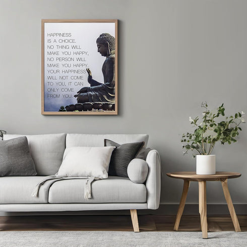 Posterizer 1 pcs-Happiness is a Choice-Buddha Meditation Zen Decor-Quotes-Motivational & Inspirational Art-Gift For Buddhism Meditation philosophy...