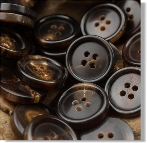 11 Pieces Real Horn Buttons Set for Blazer and Suit, 20mm 15mm Genuine Natural Buffalo Horn Buttons for Men Women's Jacket Coat Uniforms (Brown)...