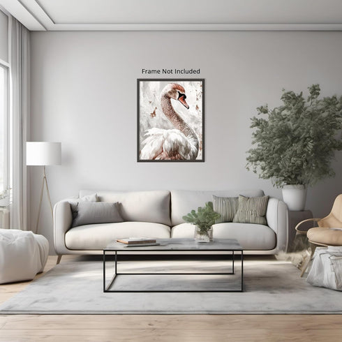 Posterizer 1 pcs-graceful beautiful white swan art work 3-Art for Animal Lovers Gift for Men Women Entrepreneur Teens Chic Home Decor- unframed w...
