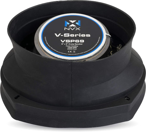 NVX XBAF68 2 Piece Universal 6" x8” and 5"x7" Silicone Rubber Speaker Baffles with Self Adhesive Foam Base Pad......