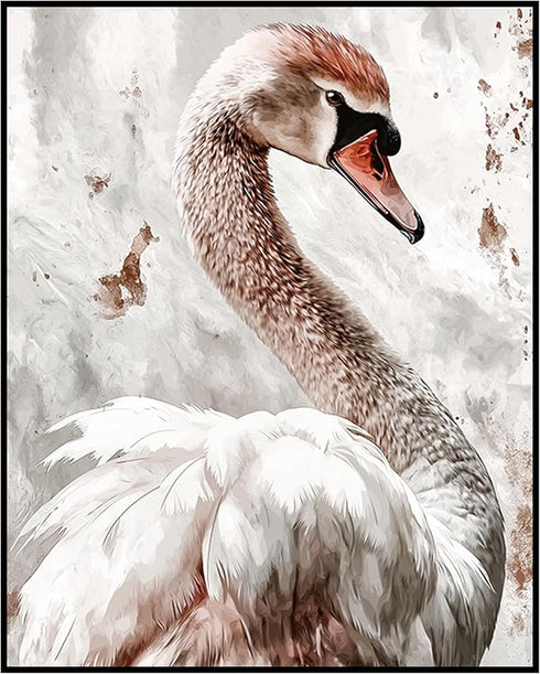 Posterizer 1 pcs-graceful beautiful white swan art work 3-Art for Animal Lovers Gift for Men Women Entrepreneur Teens Chic Home Decor- unframed w...