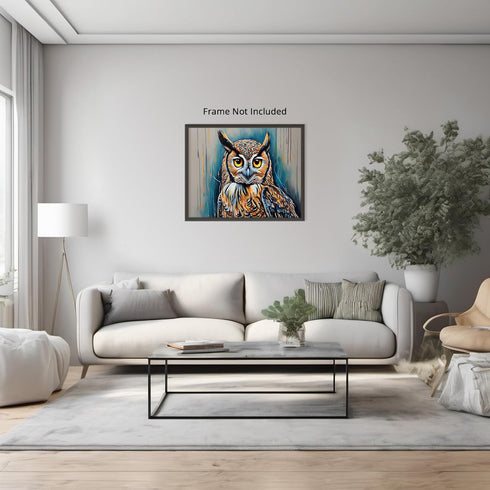 Posterizer 1 pcs- Brown owl oil painting style-Art for Animal Lovers-Abstract & Modern Art- Gift for Men Women Entrepreneur Teens-Decor for Home &...