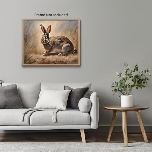 Posterizer 1 pcs- Beautiful rabbit lying on the ground print-Art for Animal Lovers- Gift for Men Women Entrepreneur Teens-decor for Bedroom, Offic...