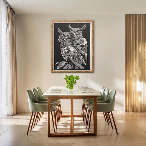 Posterizer 1 pcs-black and white owls-chic animal design poster 1-Art for Animal Lovers-Gift for Men Women Teens-Chic Home Decor- unframed wall ar...