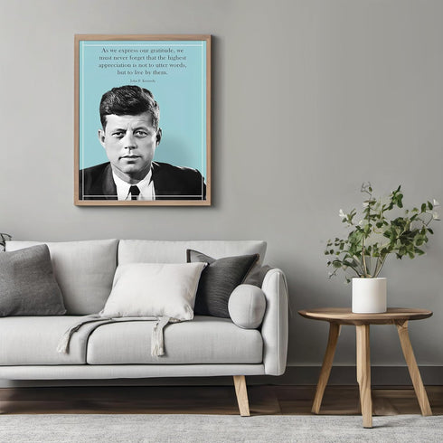 Posterizer 1 pcs-Highest Appreciation Is To Live By Words-John F. Kennedy-Quotes-Patriotic & Military Art-Gift for Policemen, Law Enforcement Offi...