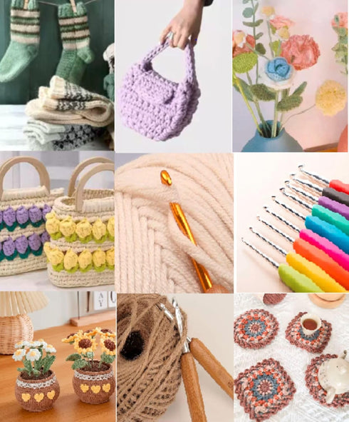 Aluminum Crochet Hook 2mm Knitting Needles for DIY Craft Yarn Red 6Pcs......