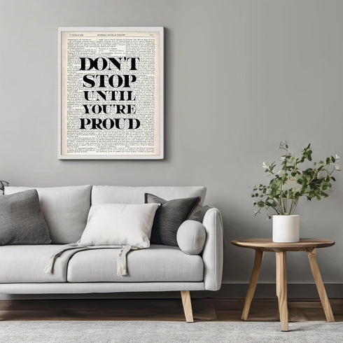 Posterizer 1 pcs-don't stop until youre proud-Typography Art-Motivational & Inspirational Art-Decor for Home & Office- UNFRAMED Wall Art...