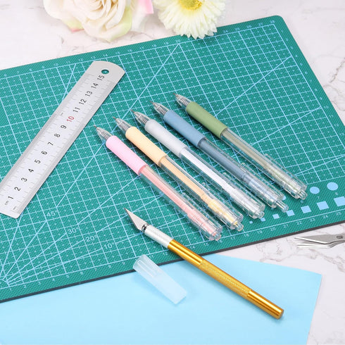 (6" x 8") A5 Cutting Mat, Exacto Knife Precision Carving Craft Hobby Knife Kit for DIY Art Work Cutting, Hobby, Stencil, Scrapbooking, Pink...