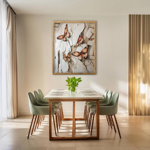 Posterizer-vibrant butterflies on old wall -3-Art for Animal Lovers-Abstract & Modern Art-decor for Girls, Teens Bedroom- unframed wall art...