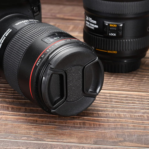 PATIKIL Camera Lens Cap, 4 Pack Center Pinch Front Lens Cover with Cap String/Microfiber Cleaning Cloth for 82mm Thread Universal DSLR Lenses for ...