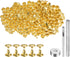 HARFINGTON 200 Sets Leather Rivets 8mm x 6mm Metal Double Cap Rivet Snaps Studs Fasteners with 3pcs Setting Tools Rivets for Leather Craft DIY Rep...