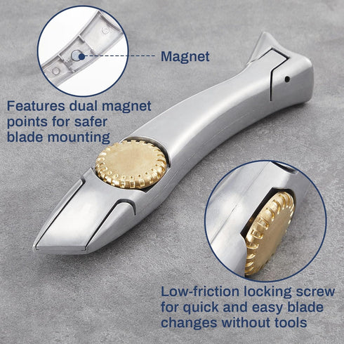 2 Sets Heavy Duty Shark Knife with 3 Pcs Utility Knife Blades Replacement Roofing Tools Carpet Knife Blade Cutter for Indoor Outdoor...