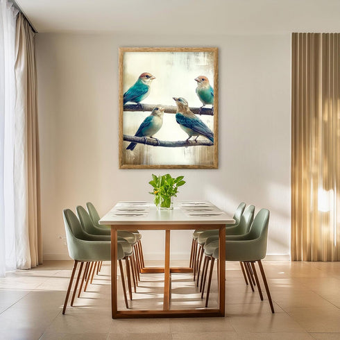 Posterizer 1 pcs-cute little birds on a branch serene scene poster -1-Art for Animal Lovers Gift for Men Women Teens Decor for Home & Office- unfr...