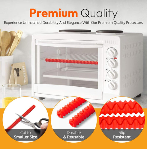 Silicone Oven Rack Shields Guards - Heat Resistant Rack Protector Stove Guards for Range Side Heat Shield for Toaster Oven Protect Against Burns a...