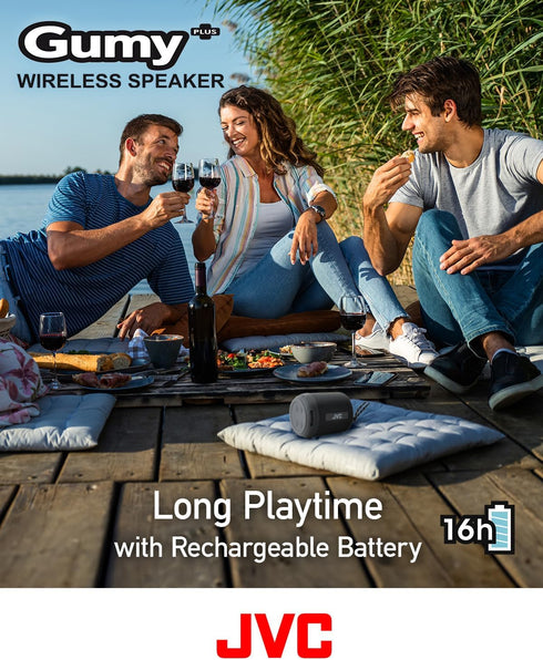 JVC Portable Gumy Plus Wireless Speaker with 45mm driver for Powerful Surround Sound, Bluetooth 5.3, Lightweight, TWS capability, USB-C, AUX in, u...