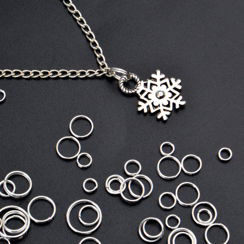 Iron Split Rings, 1 Box (100g) 6 Sizes Double Loop Jump Ring Small Split Key Rings Connector with a Jump Ring Opener Tool for DIY Jewelry Making -...