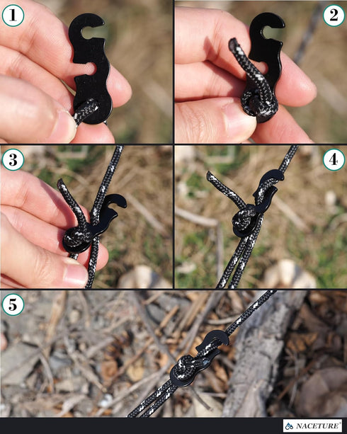 Rope Tensioner (10 Pack) Aluminum Alloy Camping Tent Guyline Cord Adjuster Camping of Gear for Camping, Hiking, Backpacking Ultralight Tent Stakes...