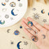 WILLBOND 108 Pieces Jewelry Charms, Mixed Antique Silver Sun Stars Moon Charms Pendants, Assorted Gold Plated Enamel Cat Moon Star Celestial Charm...