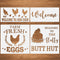 Hen Chicken Farmhouse Stencils, 4 Pcs Farm Eggs Hen Chicken Farmhouse Rustic Farmhouse Reusable Stencil for Painting on Wood Fabric Wall Furniture...