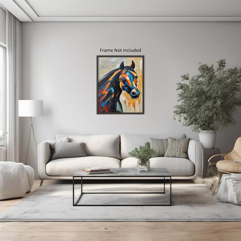 Posterizer 1 pcs- beautiful horse in oil painting style poster-Art for Animal Lovers-Abstract & Modern Art-Gift for Art Lovers-Living Room Bedroom...