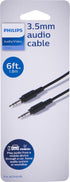 PHILIPS 6ft (1.8m) 3.5mm Audio Cable, Flexible, Long Aux Cable for Car Stereo, Cell Phones, Tablets, Headphones, & Portable Speakers, Male-to-Male...