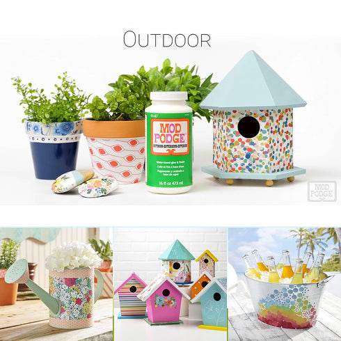 Mod Podge Waterbase Sealer, Glue and Finish for Outdoor (8-Ounce), CS11220 Clear Finish...