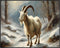 Posterizer 1 pcs-goat in snowy winter nature-oil painting style 9-Art for Animal Lovers-Landscape & Nature Art-Decor for Home & Office- unframed w...