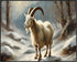 Posterizer 1 pcs-goat in snowy winter nature-oil painting style 9-Art for Animal Lovers-Landscape & Nature Art-Decor for Home & Office- unframed w...