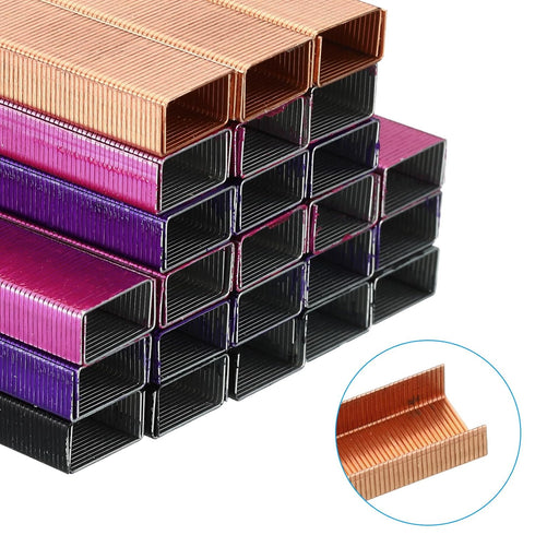 PATIKIL Staples for Stapler, 4 Pack(1000Pcs Staples Per Pack) #10 Mini 3/16 Inch Length Staples Jam Free for Home Office Supplies, Rose Gold/Rose ...