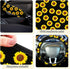 16 Pieces Sunflower Car Accessories Set Steering Wheel Cover Armrest Pad Gear Knob Cover Handbrake Cover Seat Belt Cover Cup Holder Vent Decoratio...