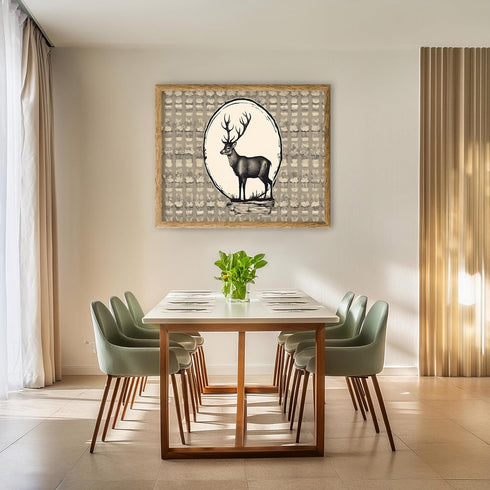Posterizer 1 pcs- Print of a deer in a circular halo-Art for Animal Lovers-Abstract & Modern Art- Gift for Men Women Entrepreneur Teens-Decor for ...