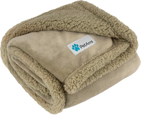 PetAmi Waterproof Dog Blanket for Small Medium Dog, Pet Puppy Blanket Couch Cover Protection, Sherpa Fleece Cat Blanket Couch Sofa Bed Furniture P...
