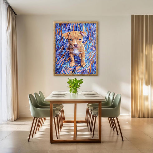 Posterizer 1 pcs-A pop art portrait of a dog-with a vibrant, abstract background -1-Art for Animal Lovers-Collectibles & Fine Art-Decor for Home &...