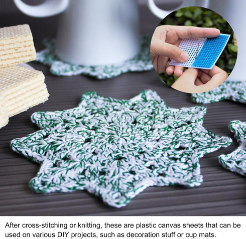 PATIKIL Plastic Mesh Canvas Sheets,10Pcs 3.15inch Cross Needlework Blank Yarn Crafting for Embroidery DIY Bookmarks Cup Mats, White, Butterfly Sha...
