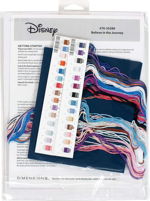 Dimensions 70-35389 Disney's Frozen II Believe in The Journey Counted Cross Stitch Kit, 14 Navy Aida, 8'' x 10'...