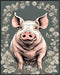 Posterizer 1 pcs- Cute pig with a gray background-Art for Animal Lovers-Abstract & Modern Art- Gift for Men Women Entrepreneur Teens-Living Room B...