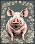 Posterizer 1 pcs- Cute pig with a gray background-Art for Animal Lovers-Abstract & Modern Art- Gift for Men Women Entrepreneur Teens-Living Room B...