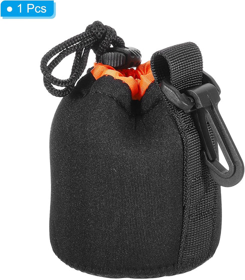 PATIKIL Camera Lens Bag, 3.1" IDx3.9 H Drawstring Lens Pouch with Thick Protective Neoprene, Lens Case for DSLR Camera Lens, Water Coffee Cups, Bl...