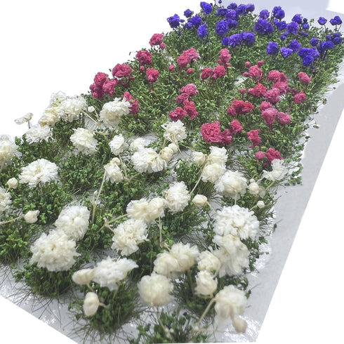 Woohome Flower Cluster Flower Vegetation Groups Grass Tufts Miniature Static Scenery for DIY Architecture Building Model Railway Train Diorama Gar...