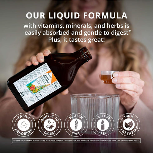 Floradix Calcium & Magnesium Liquid Herbal & Mineral Supplement - Organic Supplement with Vitamin D, Zinc & Magnesium Citrate - Support Bone Healt...