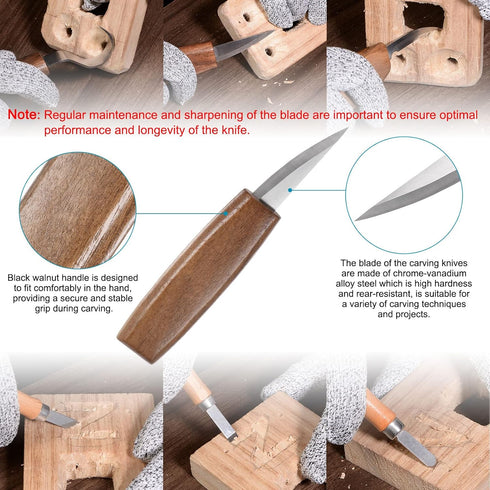 Wood Carving Tools 10in1 Set Whittling Knife, Detail Knife, Hand Carving Woodworking Tool with Roll Bag for Engraver, Carpenter and Beginners...