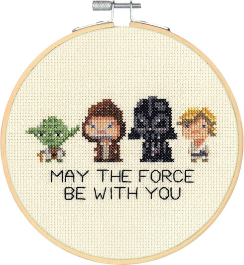 Dimensions 72-76143 Star Wars Family Counted Cross Stitch Kit, 14 Ivory Aida, 6" Diameter...