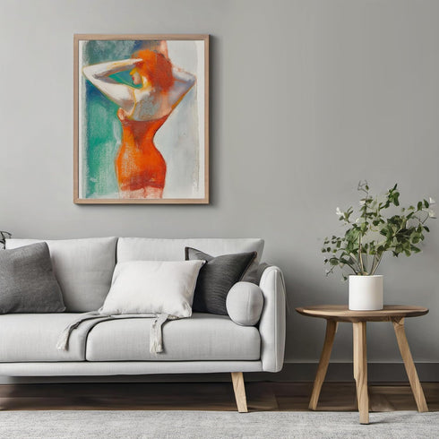 Posterizer 1 pcs-minimalist red head woman painting style art-Collectibles & Fine Art Gift for Men Women Entrepreneur Teens Decor for Home & Offi...