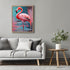 Posterizer 1 pcs- Pink flamingo in water oil painting style-Art for Animal Lovers-Gift for Art Lovers-Living Room Bedroom Decor- unframed wall art...