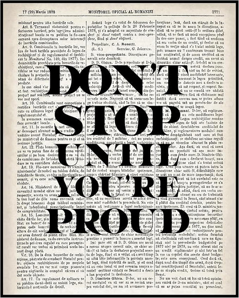 Posterizer 1 pcs-don't stop until youre proud-Typography Art-Motivational & Inspirational Art-Decor for Home & Office- UNFRAMED Wall Art...