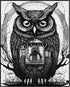 Posterizer 1 pcs- abstract fantasy retro gothic owl art-Gothic Art-Art for Animal Lovers- Living Room Bedroom Decor- unframed wall art...