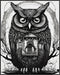 Posterizer 1 pcs- abstract fantasy retro gothic owl art-Gothic Art-Art for Animal Lovers- Living Room Bedroom Decor- unframed wall art...