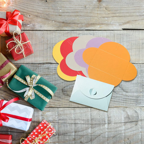 PATIKIL Mini Envelopes, 24 Pack Heart Clasp Tiny Items Storage Cute Present Card Holder for Wedding Greeting Party, Golden...