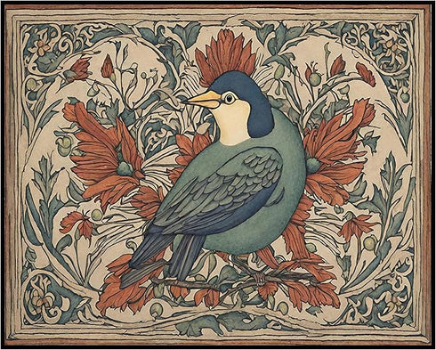 Posterizer 1 pcs- Blue bird on a twig with flowers-Art for Animal Lovers-Floral Botanical Art- Gift for Men Women Entrepreneur Teens-Living Room B...